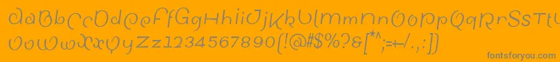 SinahsansLtCondensedItalic-Schriftart – Graue Schriften auf orangefarbenem Hintergrund