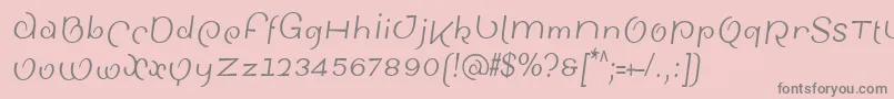 フォントSinahsansLtCondensedItalic – ピンクの背景に灰色の文字