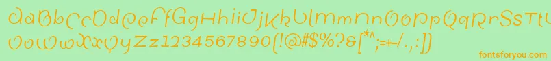 SinahsansLtCondensedItalic Font – Orange Fonts on Green Background