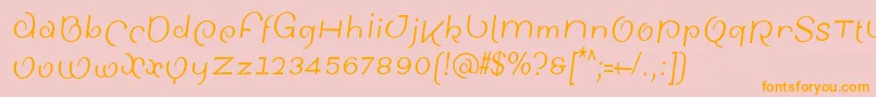 SinahsansLtCondensedItalic Font – Orange Fonts on Pink Background