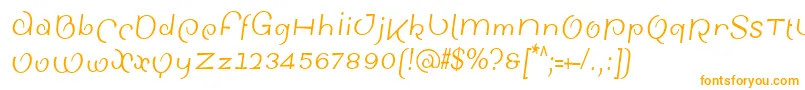 フォントSinahsansLtCondensedItalic – 白い背景にオレンジのフォント