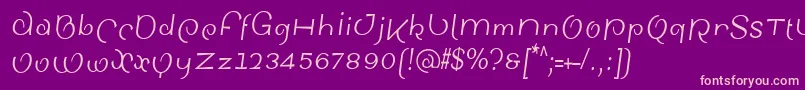 SinahsansLtCondensedItalic Font – Pink Fonts on Purple Background