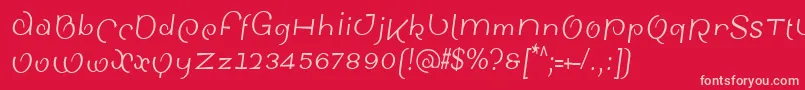 フォントSinahsansLtCondensedItalic – 赤い背景にピンクのフォント