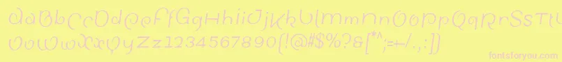 SinahsansLtCondensedItalic Font – Pink Fonts on Yellow Background