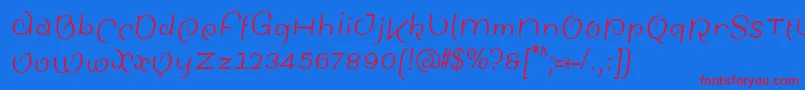 SinahsansLtCondensedItalic Font – Red Fonts on Blue Background