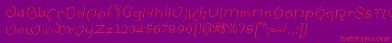SinahsansLtCondensedItalic Font – Red Fonts on Purple Background