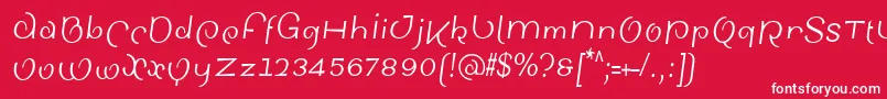 Czcionka SinahsansLtCondensedItalic – białe czcionki na czerwonym tle