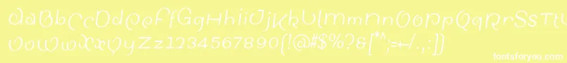 フォントSinahsansLtCondensedItalic – 黄色い背景に白い文字
