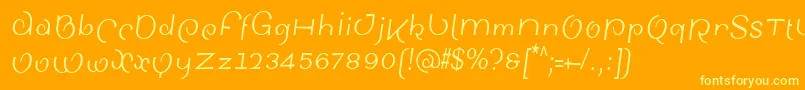 SinahsansLtCondensedItalic Font – Yellow Fonts on Orange Background