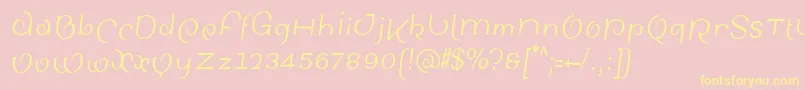 SinahsansLtCondensedItalic Font – Yellow Fonts on Pink Background