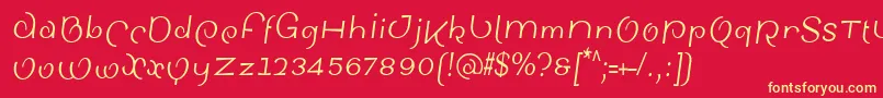 Czcionka SinahsansLtCondensedItalic – żółte czcionki na czerwonym tle