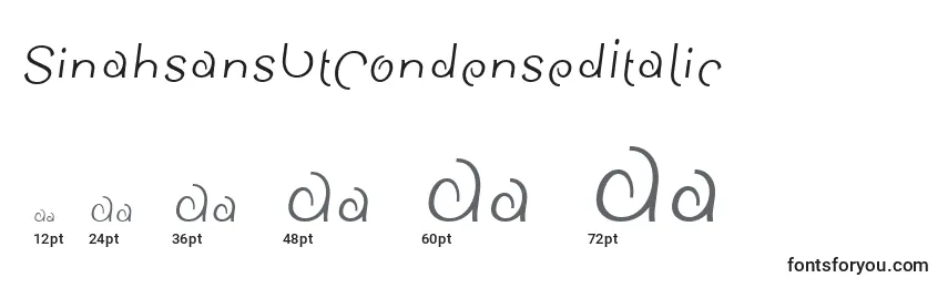 Размеры шрифта SinahsansLtCondensedItalic