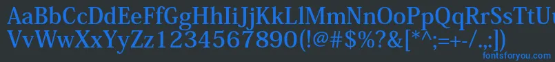 KozminproBold Font – Blue Fonts on Black Background