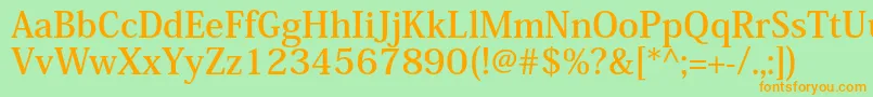 KozminproBold Font – Orange Fonts on Green Background