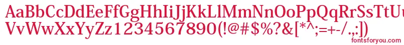 フォントKozminproBold – 白い背景に赤い文字