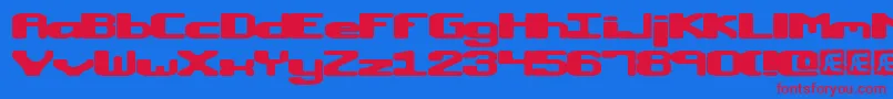 MacropsiaBrk Font – Red Fonts on Blue Background