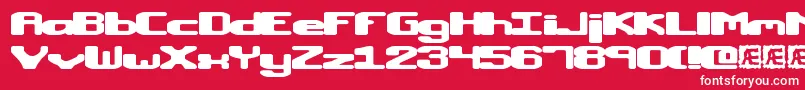 フォントMacropsiaBrk – 赤い背景に白い文字