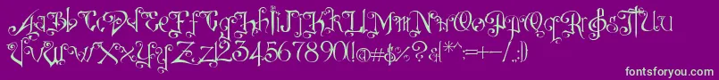 DespairRev Font – Green Fonts on Purple Background