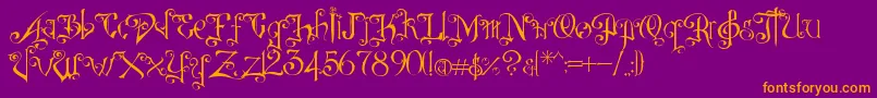 DespairRev Font – Orange Fonts on Purple Background