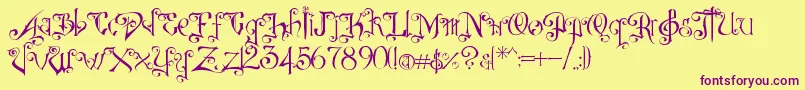 DespairRev Font – Purple Fonts on Yellow Background