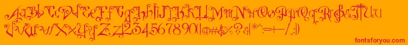 DespairRev Font – Red Fonts on Orange Background