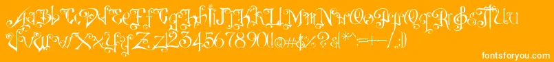 DespairRev-Schriftart – Weiße Schriften auf orangefarbenem Hintergrund