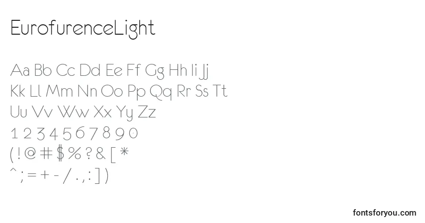 Шрифт EurofurenceLight – алфавит, цифры, специальные символы
