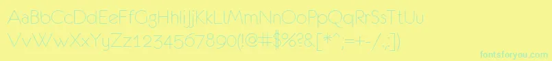 EurofurenceLight Font – Green Fonts on Yellow Background