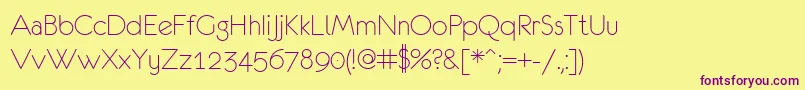 EurofurenceLight Font – Purple Fonts on Yellow Background