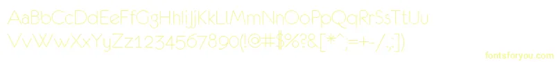EurofurenceLight-Schriftart – Gelbe Schriften auf weißem Hintergrund