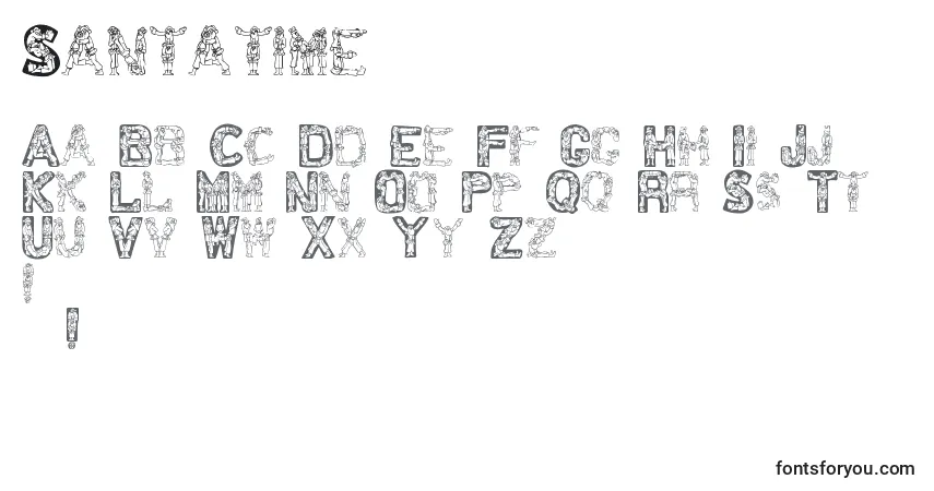 Шрифт Santatime – алфавит, цифры, специальные символы