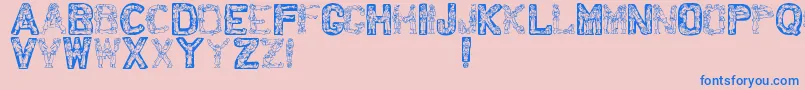 Santatime Font – Blue Fonts on Pink Background