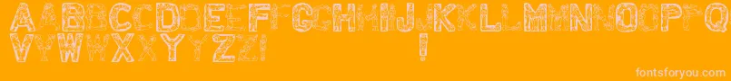 Santatime-Schriftart – Rosa Schriften auf orangefarbenem Hintergrund
