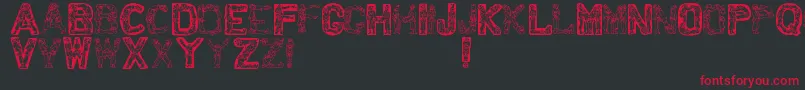 フォントSantatime – 黒い背景に赤い文字