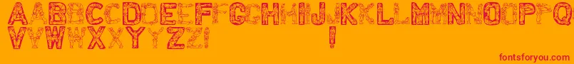 Santatime-Schriftart – Rote Schriften auf orangefarbenem Hintergrund