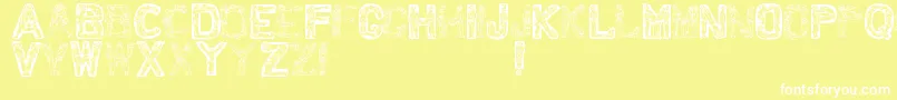 フォントSantatime – 黄色い背景に白い文字