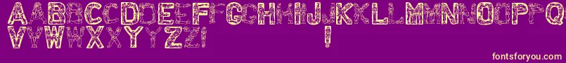 Fonte Santatime – fontes amarelas em um fundo roxo