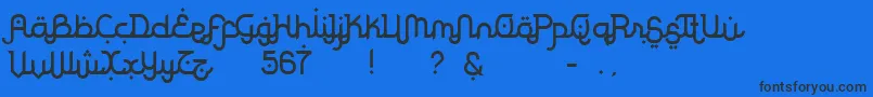 Fonte Rodja – fontes pretas em um fundo azul