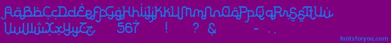 Rodja Font – Blue Fonts on Purple Background