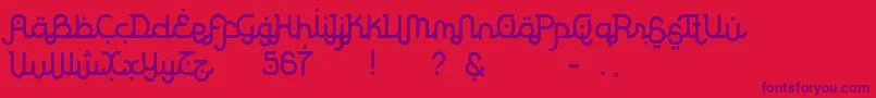 Rodja Font – Purple Fonts on Red Background