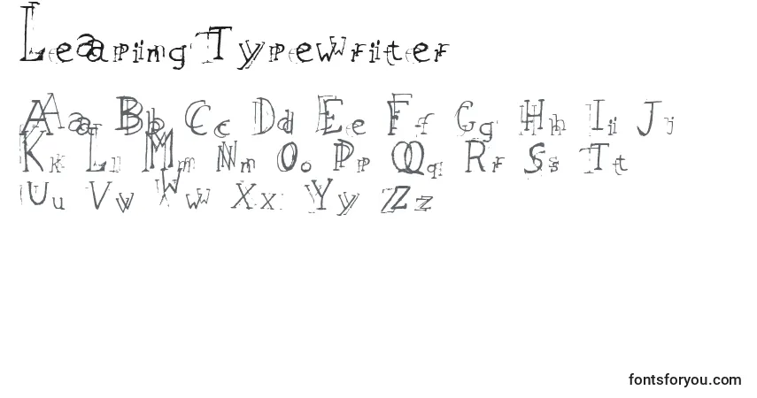 Czcionka LeapingTypewriter – alfabet, cyfry, specjalne znaki