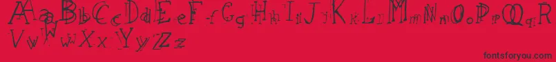 フォントLeapingTypewriter – 赤い背景に黒い文字