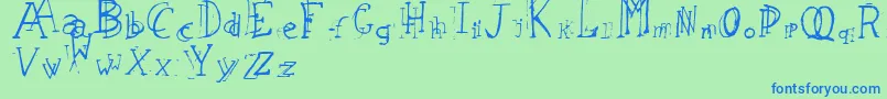 LeapingTypewriter Font – Blue Fonts on Green Background