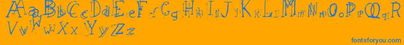 LeapingTypewriter Font – Blue Fonts on Orange Background