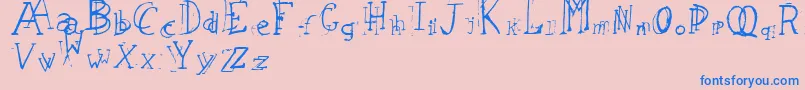 LeapingTypewriter Font – Blue Fonts on Pink Background