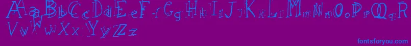 LeapingTypewriter Font – Blue Fonts on Purple Background