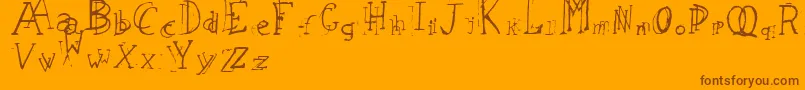 LeapingTypewriter Font – Brown Fonts on Orange Background