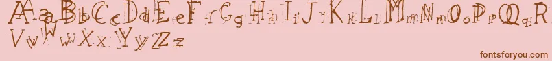 LeapingTypewriter Font – Brown Fonts on Pink Background
