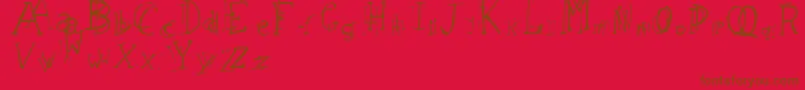 LeapingTypewriter Font – Brown Fonts on Red Background