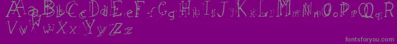 Saiba mais sobre a fonte LeapingTypewriter Fonte LeapingTypewriter – fontes cinzas em um fundo violeta